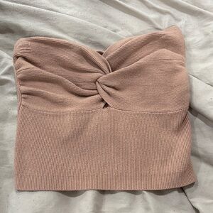 Twist Front Ribbed Tube Top